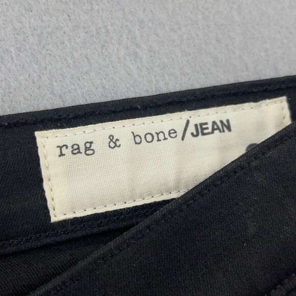 RAG & BONE‎ Jeans Women Size 26 Capri Black Dark Wash Denim Pants 28x26 Stretch - Picture 6 of 13